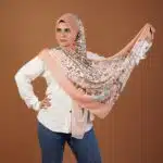 طرحة شيفون ديجيتال رسم اندلسي