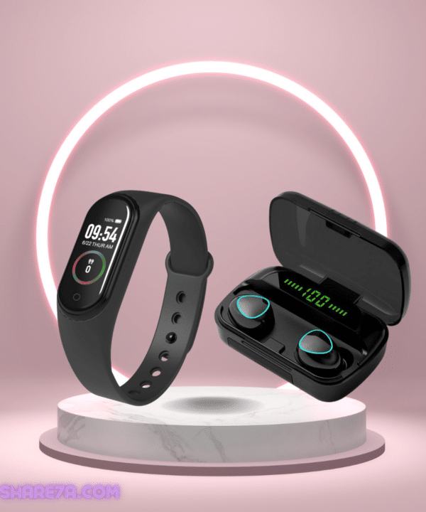 EARBUDS M10 + Smart Watch M4 band عرض