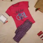 عرض بيجامة حريمي شورت وبنطلون رمادي وفوشيا