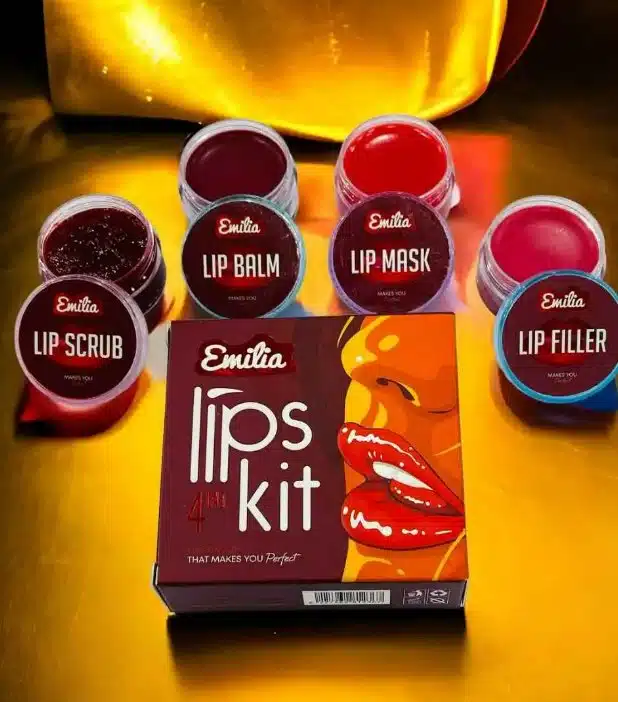 مجموعة العناية بالشفايف من ايميليا Emilia Kit 4 in 1