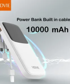باوربانك VIDVIE PB758 Power Bank 10000 MAH Built in cables