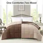 ⁦• لحاف دابل فيس بني و بيج مع 2 كيس خدادية⁩ - الصورة ⁦3⁩