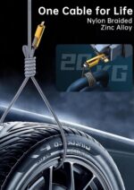 ⁦•        كابل شاحن USB متعدد 15 سم، شحن سريع 65 واط 3 في 1  (Lightning, Type-C & Micro USB)⁩ - الصورة ⁦5⁩