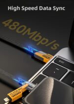 ⁦•        كابل شاحن USB متعدد 15 سم، شحن سريع 65 واط 3 في 1  (Lightning, Type-C & Micro USB)⁩ - الصورة ⁦3⁩