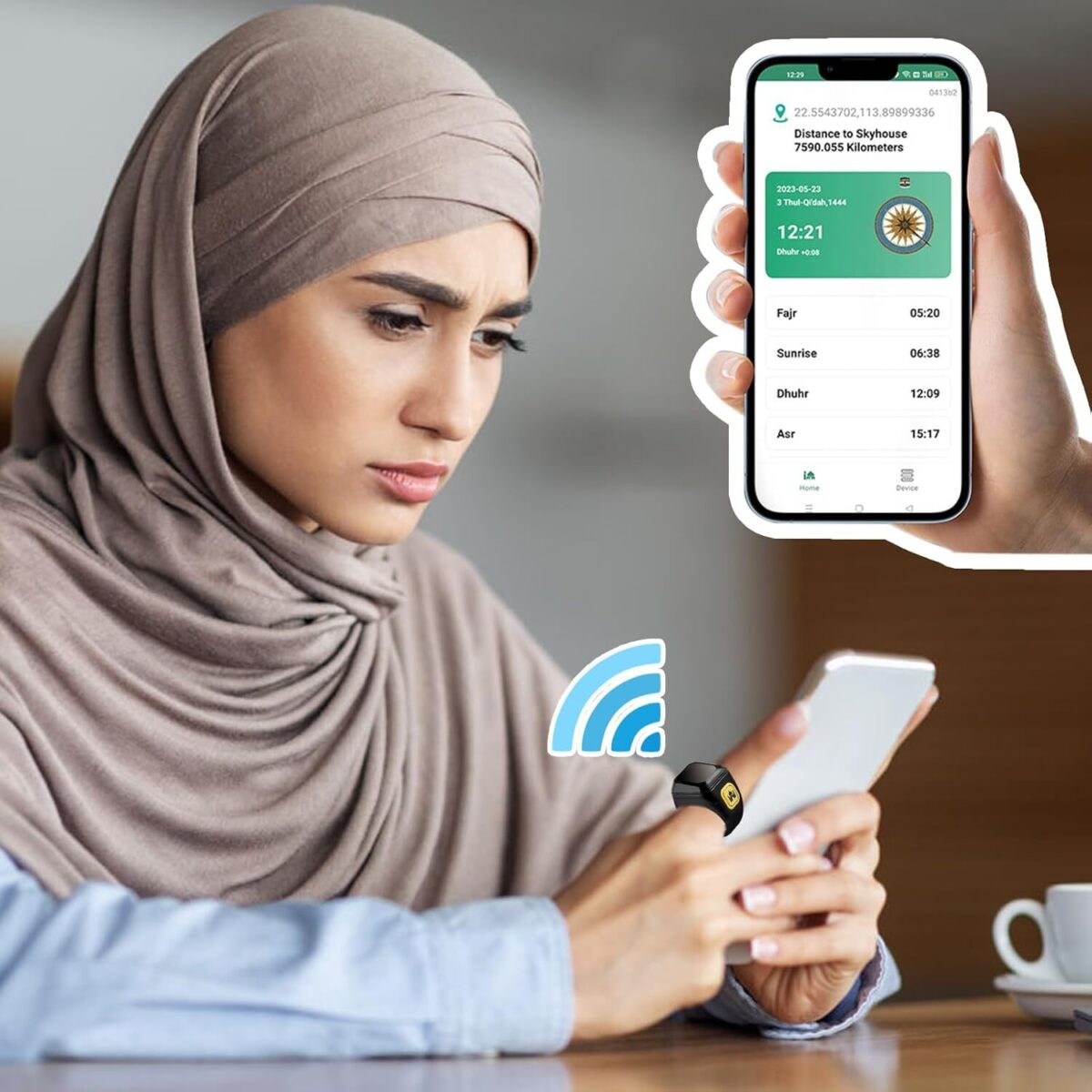 ⁦عرض قطعتين  خاتم التسبيح الالكتروني مقاس 18 - 22⁩ - الصورة ⁦5⁩