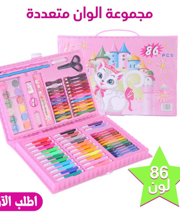 •        عرض مجموعة الوان متعددة 86 قطعة بناتى + سبورة الاطفال المضيئة Magic Pad