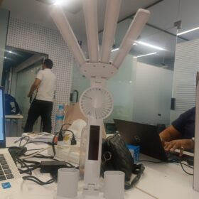 اباجوره مكتب ليد مع مروحه و ساعه