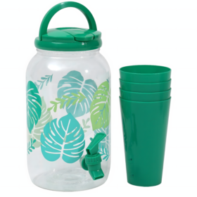 • ديسبنسر العصير + 4 اكواب للعصير ديزاين Leaves 3,5 Liter