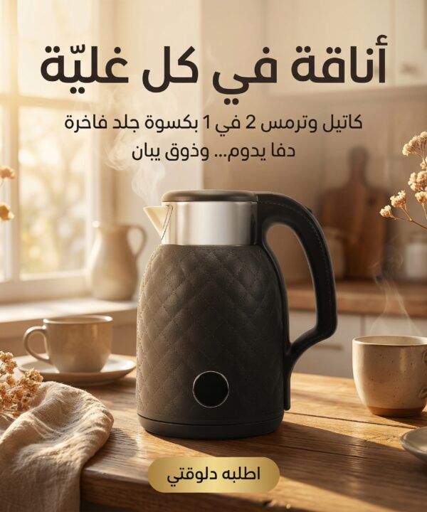 كاتيل و ترمس 2 في 1 جلد