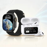 ⁦عرض سماعة ذكيه مع شاشة A9 (لون ابيض) + VIDVIE Smart Watch Ultra Orignal SW1608⁩ - الصورة ⁦2⁩