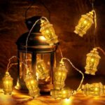 ⁦عرض رانر مع 2 كفر كوشن بيج نجوم مع فرع نور رمضان نحاس فانوس⁩ - الصورة ⁦9⁩