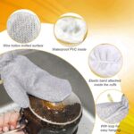 ⁦قفازات مطبخ سلكية مرنة لتنظيف الأواني (فضي)⁩ - الصورة ⁦5⁩